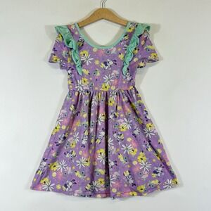Rags to Raches Girls Sz 5 6 Minnie Mouse Disney Lavender‎ Ruffle Twirly Dress